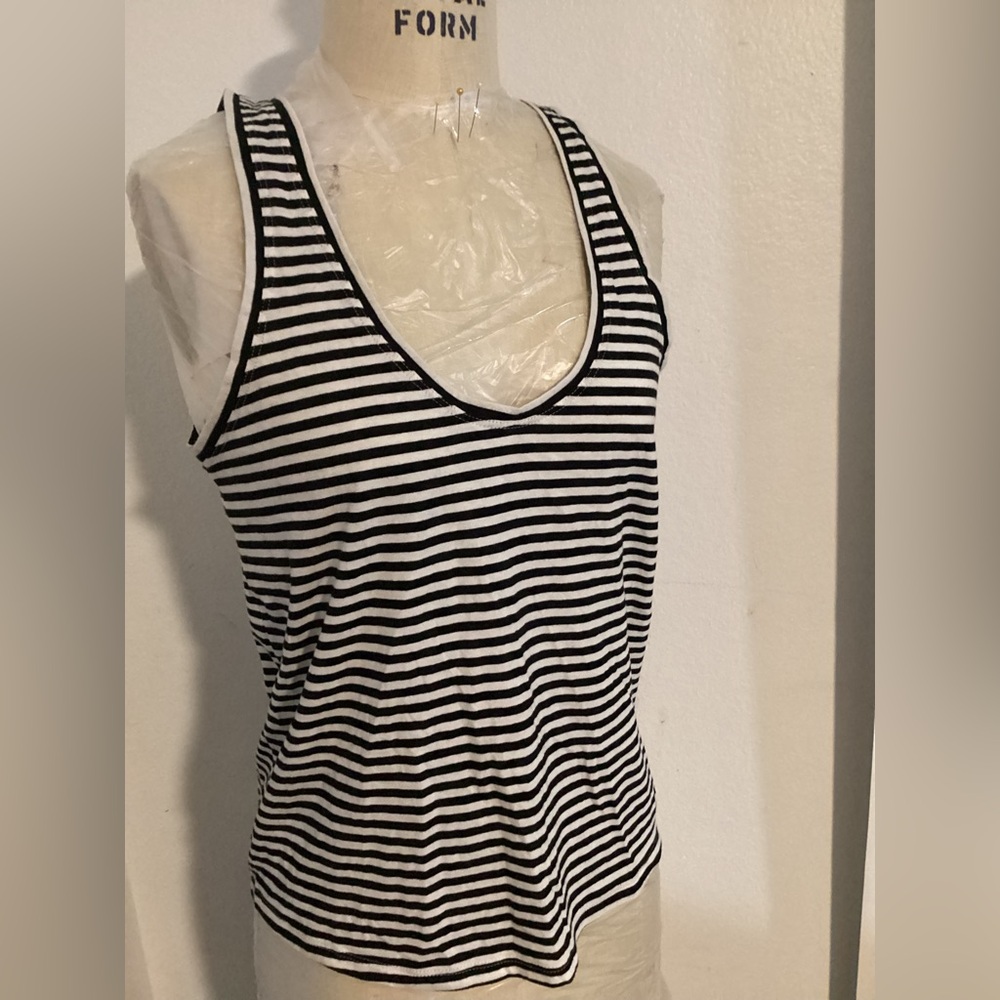 Express Black and White Striped Tank Top